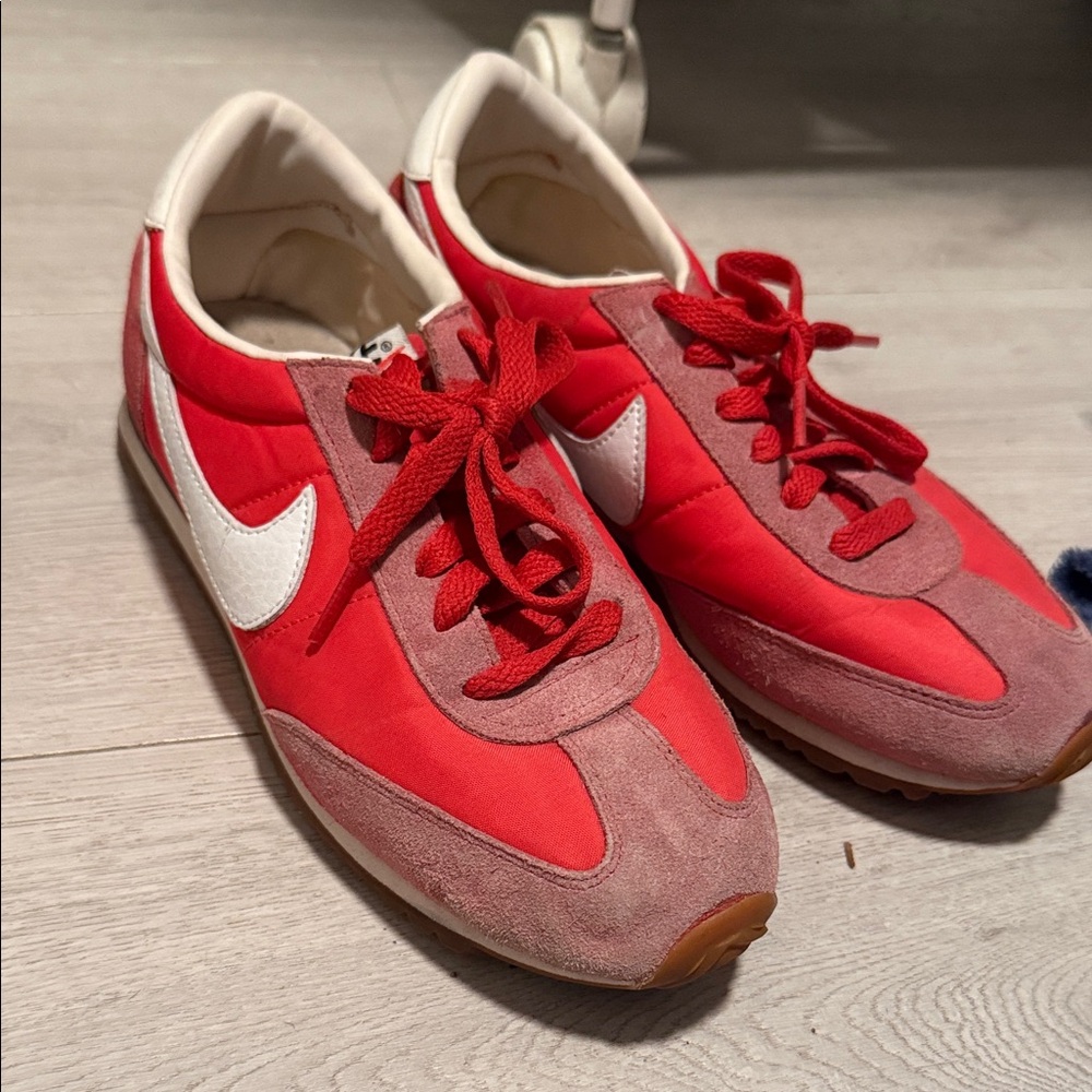 Nike Red and White Athletic Sneakers